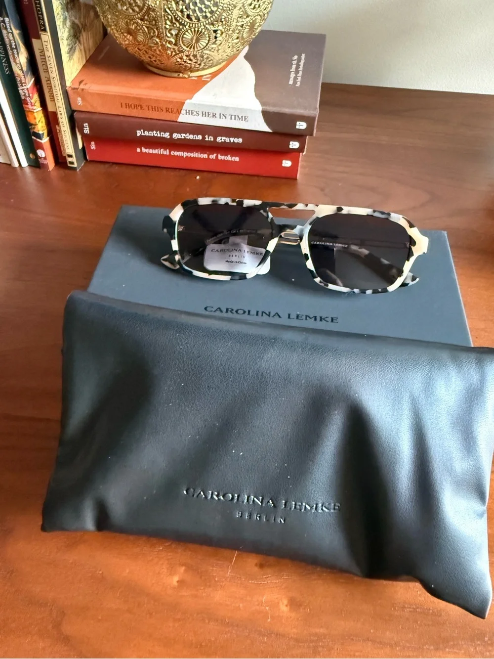 Carolina Lemke Tortoiseshell Unisex Sunglasses with Brown Lenses